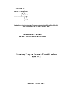 Narodowy program leczenia hemofilii na lata 2005