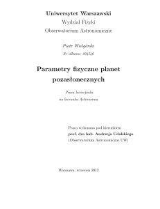 Parametry fizyczne planet pozasłonecznych