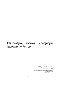 4. Możliwości rozwoju energetyki jądrowej w Polsce