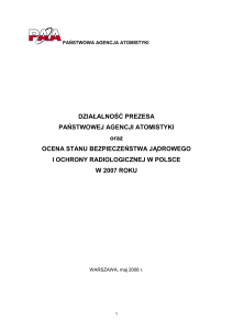 Raport za 2007 r. - Państwowa Agencja Atomistyki