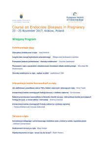 Course on Endocrine Diseases in Pregnancy 2017