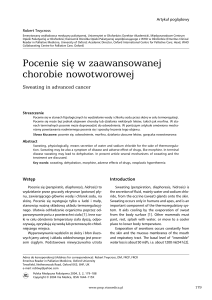 Pocenie się w zaawansowanej chorobie nowotworowej