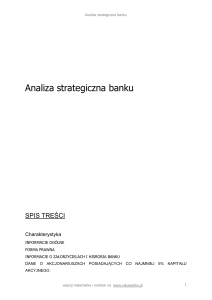 Analiza strategiczna banku