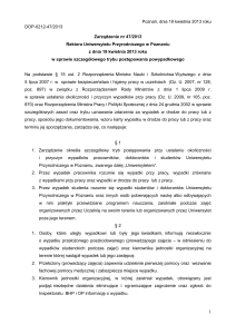 Zarządzenie Rektora nr 47_2013 w sprawie szczegółowego trybu