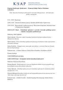 Program Konferencji Absolwentów – Promocja Polskie Państwo