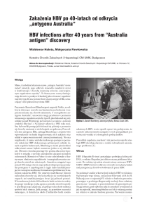 Zakażenia HBV po 40-latach od odkrycia „antygenu Australia” HBV