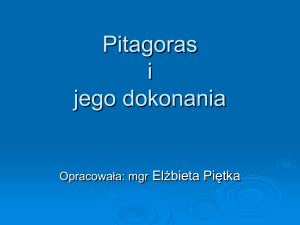 Pitagoras i jego dokonania