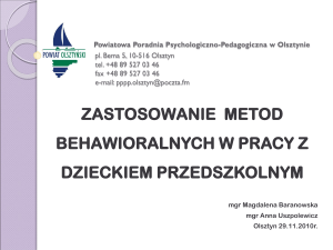 Metody behawioralne - Powiatowa Poradnia Psychologiczno
