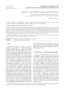 zakażenia bartonella spp. ze szczególnym uwzględnieniem chorób