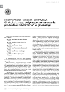 Zastosowanie produktów GINEintima® w ginekologii