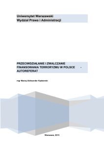 przeciwdziałanie i zwalczanie finansowania terroryzmu w polsce