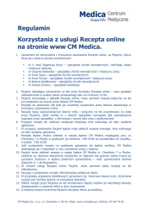 Regulamin Korzystania z usługi Recepta online na