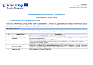 Szczegółowe kryteria oceny projektów - Interreg Polska