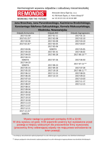 Harmonogram wywozu odpadów z zabudowy
