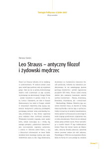 Leo Strauss – antyczny filozof i żydowski mędrzec