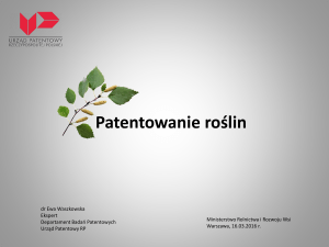 Patentowanie roślin - Dolnośląska Izba Rolnicza