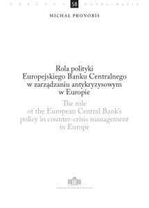 Rola polityki Europejskiego Banku Centralnego w zarządzaniu