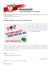 Kampania edukacyjna "Coś Was łączy? Zrób test na HIV" Załączniki