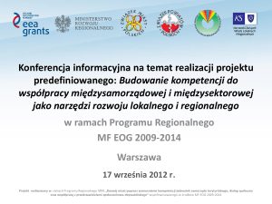 Cel programu regionalnego MRR