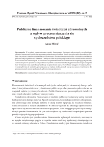 Publiczne finansowanie świadczeń zdrowotnych a wpływ procesu