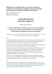 Rozporządzenia Ministra Zdrowia z dnia 6 czerwca 2013 r. w