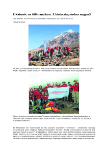 Z Katowic na Kilimandżaro - Regionalne Centrum Krwiodawstwa i
