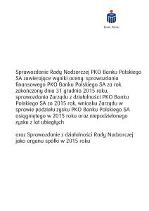 Sprawozdanie Rady Nadzorczej PKO Banku Polskiego