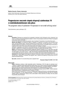 Prognostyczne znaczenie stopnia ekspresji cytokeratyny 19 w