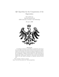 QR Algorithm for the Computation of the Eigenvalues