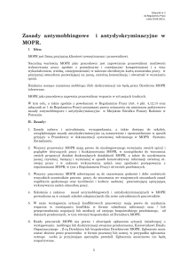 Zasady antymobbingowe i antydyskryminacyjne w MOPR.