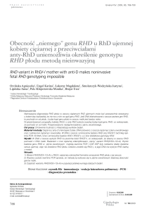 ObecnoĘç „niemego” genu RHD u RhD ujemnej kobiety ci´˝arnej z
