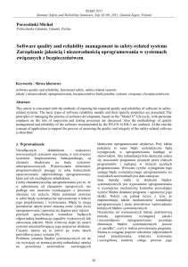 Software quality and reliability management in safety
