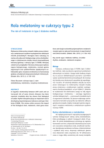 Rola melatoniny w cukrzycy typu 2