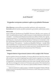 Jacek Wojnicki1 Oryginalne rozwiązania systemów rządów na