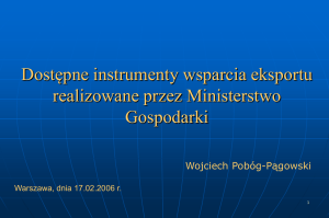 Regional Development in Poland - Stowarzyszenie Eksporterów