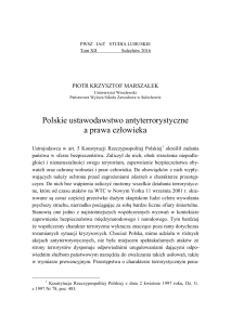 Polskie ustawodawstwo antyterrorystyczne a prawa człowieka