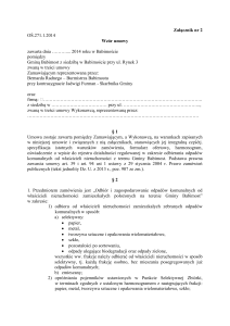 Załącznik nr 2 OŚ.271.1.2014 Wzór umowy zawarta dnia