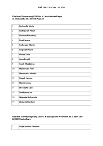 Lista osób przyjętych na staż dentystyczny 1.10.2011