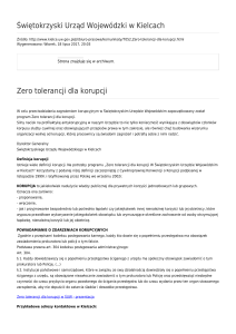 Świętokrzyski Urząd Wojewódzki w Kielcach Zero tolerancji dla