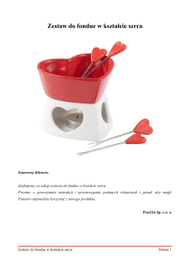 Zestaw do fondue w kształcie serca