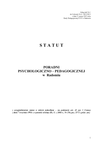 Statut Poradni Psychologiczno – Pedagogicznej
