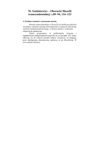 M. Szulakiewicz - Obecność filozofii transcendentalnej s.89