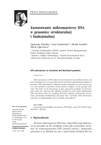 Zastosowanie mikromacierzy DNA w genomice strukturalnej i