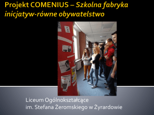 Projekt COMENIUS - Liceum Ogólnokształcące im. Stefana
