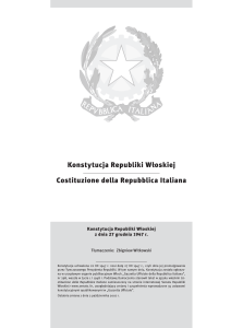 Konstytucja Republiki Włoskiej Costituzione della Repubblica Italiana