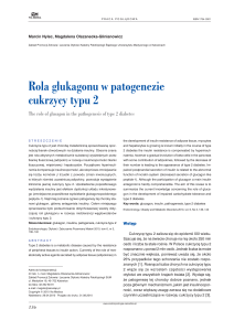 Rola glukagonu w patogenezie cukrzycy typu 2