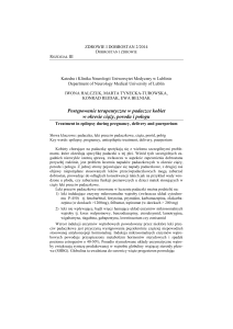 Postępowanie terapeutyczne w padaczce kobiet w okresie ciąży