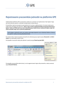 Rejestrowanie pracowników jednostki na platformie GPE