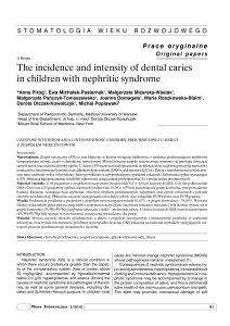 The incidence and intensity of dental caries in children with nephritic