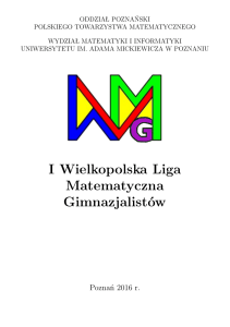Sprawozdanie z I WLMG - Wielkopolska Liga Matematyczna